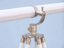 Handcrafted Nautical Decor Galileo Telescope 65" Brushed Nickel