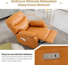 HTERWQEA Power Swivel Recliner with 270° Rotation and Leather Upholstery