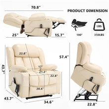 KTYUERGHK Beige Dual Motor Lay Flat Recliner with Cup Holders & 2 Remotes
