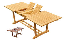 TeakStation 10 Seater Grade-A Teak Wood 11 Pc Dining Set: 94" Double Extension Mas Rectangle Trestle Leg Table and 10 Devon Chairs (2 Arm & 8 Armless Chairs) #31DV2102