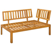 Molumvel Acacia Wood Garden Pallet Sofa Set, 2 Piece Outdoor Corner Lounge Furniture with Cream White Cushions, Weather Resistant Patio Seating