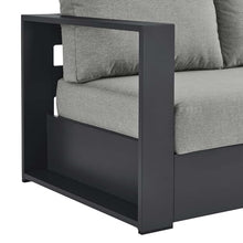 Modway Tahoe Aluminum Modular Left-Facing Outdoor Patio Loveseat Gray with Weather-Resistant Cushions, Couch for Garden Backyard, Poolside
