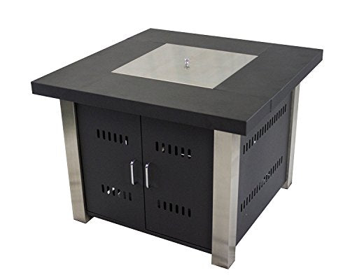 Pleasant Hearth OFG901T Montreal Square Gas Fire Pit Table, 38"