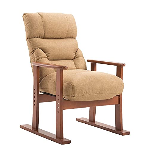 Renovation House Chairs Lounge Chair Multi function Adjustable Lazy Couch 180 deg Flat Recliner Foldable Lounge Chair Durable (Color : Wood is white)