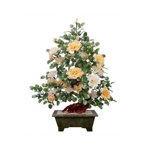 YXIANG56Q Fake Plants Artificial Bonsai Tree Fake Jade Carving Crafts for Desk Table Office Bonsai Tree