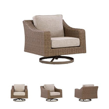 Signature Design by Ashley Outdoor Swivel Lounge Chair with Cushion, Beige
