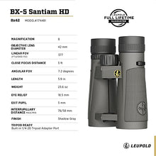 Leupold BX-5 Santiam HD Binoculars 8x42mm Shadow Gray