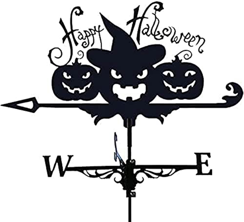 Metal Weathervane Outdoor Stainless Steel Weather Vane Yard Wind Vane Direction Wind Direction Indicator for Farm Yard Garden Gazebo Decorations (Horseback Riding) (Pumpkin Head)