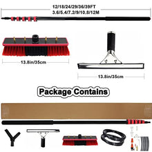 RIBEUJIZS 24FT Telescoping Water Fed Pole Kit - Extendable Brush & Squeegee for Window Solar Panel & Outdoor Cleaning - High-Pressure Washer System Accessory,18FT/5.4M,18FT/5.4M