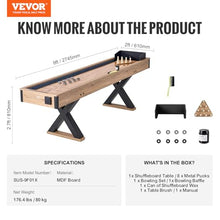 VEVOR 9ft Shuffleboard Table & Bowling Combo Black/Brown