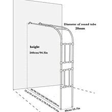 SDdPulse Large 2.4M Heavy Duty Steel Tubular Half-Side Garden Arch Trellis, Metal Arbor Archway for Climbing Plants Roses Vines, Outdoor Garden Lawn Backyard Patio (60x240CM/23.6x94.5in)