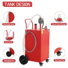 50 Gallon Fuel Tank With Pump, Heavy Duty Portable Gasoline Tank With Roller/Hose/Fuel Transfer Storage Tank for Cars, Trucks, Motorcycles and ATVs