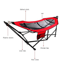 NEWCES Portable Hammock Portable Simple Folding Single Hammock Travel Beach Bed Lounge Chair Hammock Balcony Swing Bed for Backpacking Beach
