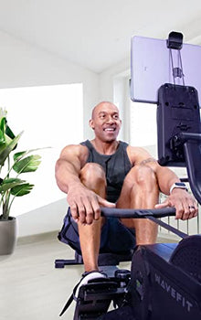 WaveFit Swell Series Water Rower R100 Indoor Rowing Machine with Bluetooth Connectivity, 300 lb Weight Capacity