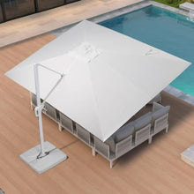 OROTLECT 10' x 13' Rectangular Economical Large Cantilever White Umbrella with White Base