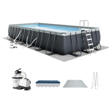 24' x 12' x 52" Above Ground Rectangular Frame Swimming Pool Set w/Pump