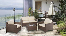WUnlimited Studio Shine Collection Modular Conversation Set with Loveseat 4 PCs Dark Brown