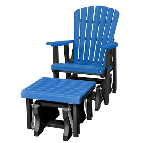 American Furniture Classics Chair and Gliding Glider Ottoman Combo Blue and Black