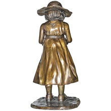 DESIGN TOSCANO Beulah's Sundress Little Girl Reading Cast Bronze Garden Statue Bronze