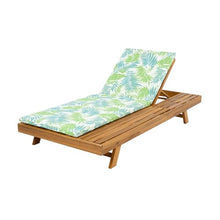 Christopher Knight Home Kayes Acacia Wood Chaise Lounge Chair Outdoor Set of 2, Poolside Sun Lounger Recliner, Patio Outdoor Chaise Lounge with 2'' Cushion, Teak+Green Leaf