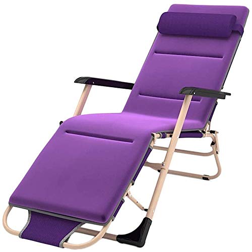 IIPOSAQQ Sun Lounger Garden Chairs Zero Reclining Beach Sun Lounger Heavy Duty Outdoor Deck Folding Chair for Zero for Heavy People Portable Beach Camping Chair