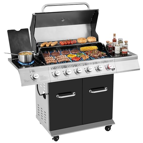 Grills House GA6402H Deluxe 6-Burner Cabinet Style Gas Grill