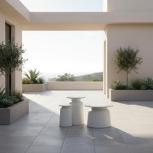 Lithia Indoor Outdoor 3-Piece Table Set in White Concrete Finish