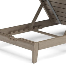 Home Square Wood Outdoor Chaise Lounge Set of 2 Grey