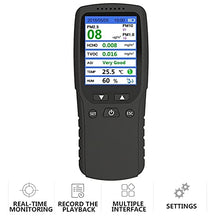 HBJWOV 9 in 1 Air Quality Monitor Gas Analyzer PM2.5 PM1.0 PM10 HCHO TVOC Detector Dust Meter Tester Temperature and Humidity Sensor