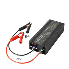 sujeniir 12V 50A Lifepo4 Charger 14.6V 12.8V Lithium Battery Charger 100-240V for Lifepo4 RV Battery Solar Battery Outdoor Power Charging(12.8V 50A Clip,EU Plug)