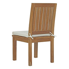 Modway Marina 11-Piece Premium Grade A Teak Wood Outdoor Patio Dining Furniture Set Natural White