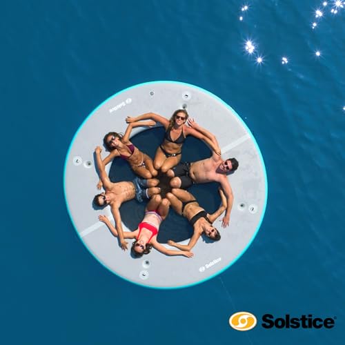 Solstice Circular Mesh Dock Gray/Blue 10'x10'