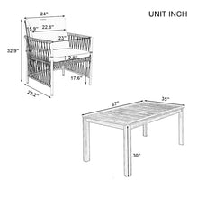 SKJDCSDLLSN Patio Dining Set with 67 in Rectangular Table, 7-Piece