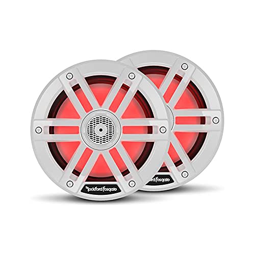Rockford Fosgate PM500X2 Marine Amplifier with 2 Pairs M1-8 White Speakers and RGB Light Controller