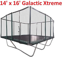 Galactic Xtreme Rectangle Gymnastic Trampoline with Safety Net Black and Green