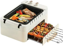 Automatic Electric Kebab Grill with 360° Rotation,Non-Stick Double-Layer,Smokeless Indooroutdoor Barbecue