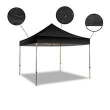 BannerBuzz Blank Canopy Tent with Carry Bag, Graphic with Hardware, 420 Denier Oxford Polyester Fabric, Pop Aluminum Frame for Easy Installation, Velcro Topper Attachment (20' x 10', Black)