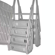 Vinyl Works GE Deluxe Adjustable A Frame Above Ground Pool Ladder w/Gate Tan