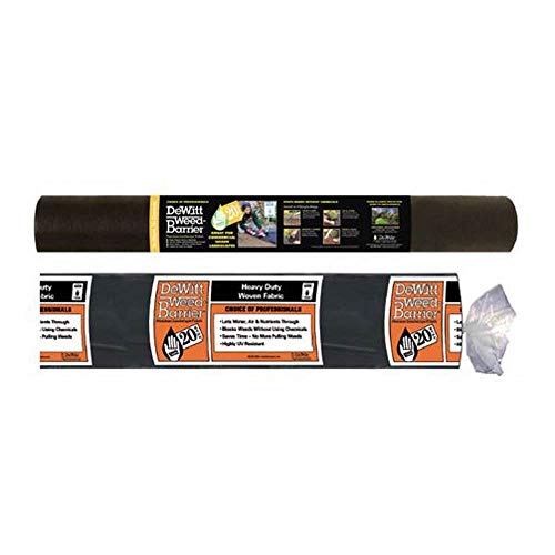 Dewitt 3-Pack 20 Year Weed Barrier Fabric 4.1 oz, 4 x 250 Feet – Heavy-Duty Woven Landscape Ground Cover for Gardens, Greenhouses, Outdoor Displays, Slopes, and Long-Term Weed Control