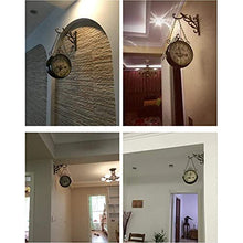 YHdtUO Waterproof Outdoor Garden Clocks, 12 Inch Retro Antique Wrought Iron Decorative Double Sided Metal Clocks Quiet Quartz Wall Clock Indoor,