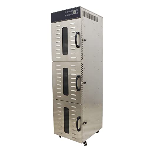 INTSUPERMAI 30 Layer Commercial Food Dehydrator Stainless Steel for Meat, Fruit, Vegetable, Pet Food 110V