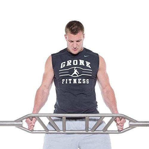 Gronk Fitness Products Swiss Bar - Commercial Grade | Multi Grip Football Bar for Upper Body Strength Training Silver