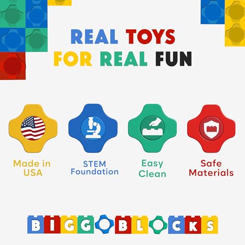 BiggoBlocks Jumbo Building Blocks Set 192 pcs Red, Blue, Green, Yellow