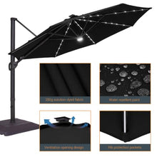 OROTLECT 11Ft LED Patio Hanging Octagon Cantilever Umbrella