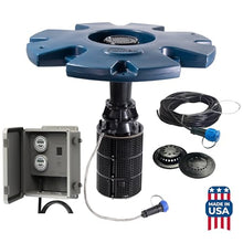 Airmax PondSeries Floating Fountain for Pond & Lake, Water Cooled Motor with 3 Spray Pattern Nozzles for Surface Aeration, 1/2 HP, 115 Volt, 200' Power Cord