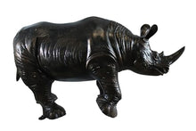 NIFAO Rhinoceros Aluminum Statue, Large Wildlife, 60" L x 17" W x 35" H