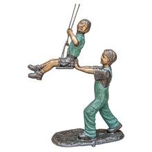 Design Toscano Swinging Children Cast Bronze Garden Statue 50 Inch Two Tone Bronze & Verdigris