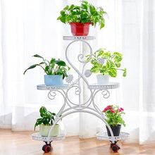 Fashion Plant Stand Indoor Outdoor Metal 5 Tier Flower Pot Holder Display Rack Vertical Plant Shelf Wrought Iron Corner Planter Rack Movable Floor Standing Flower Pot Stand For Garden Patio Law