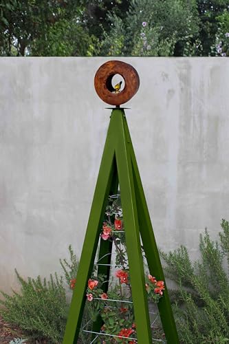 Modern Bird Feeder with Obelisk Trellis Regular (Fern) - Terra Trellis