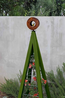 Modern Bird Feeder with Obelisk Trellis Regular (Fern) - Terra Trellis